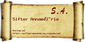 Sifter Annamária névjegykártya
